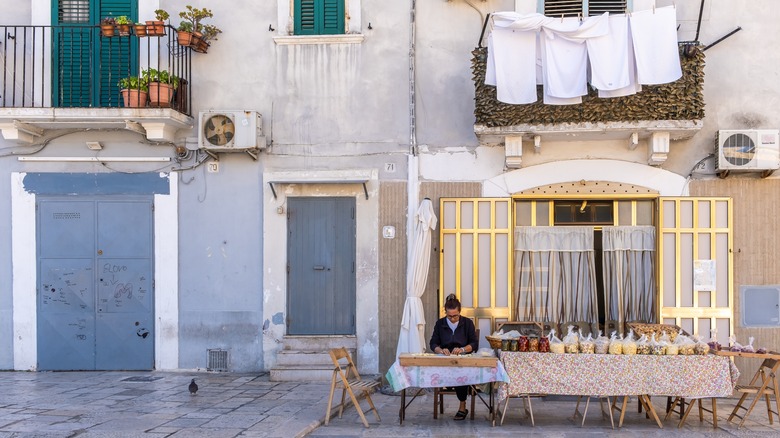 Woman preparing orecchiette