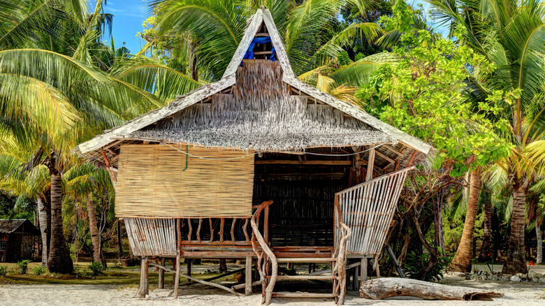 Beachfront hut in Philippines
