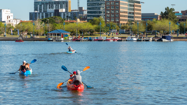 kayakers on Tempe Town Lake