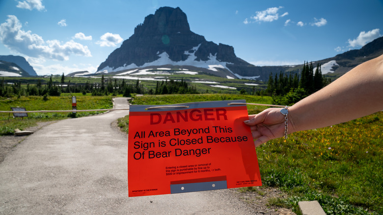 sign warning of bear danger