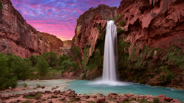 Havasu Falls at sunset