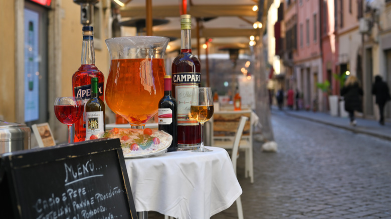 menu for an Italian bar