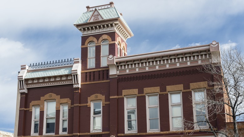 old red firehouse building