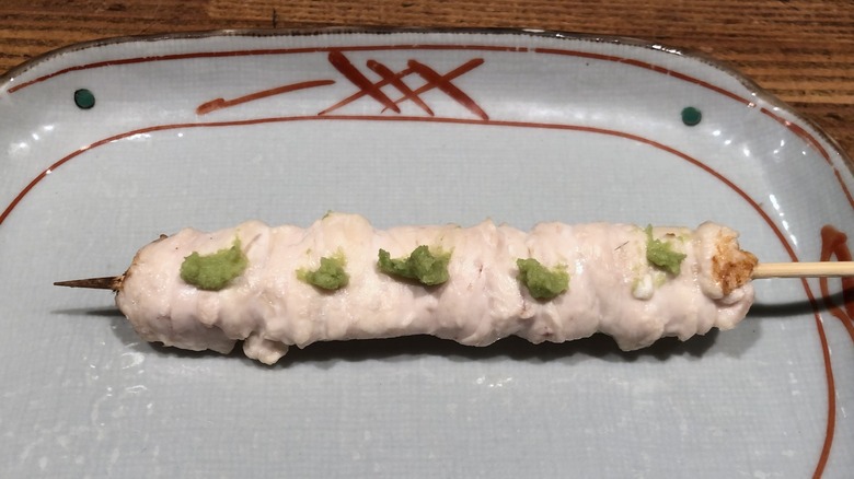 Michelin Tokyo yakitori skewer wasabi