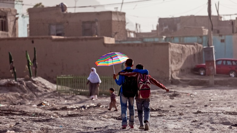 Boys on street in Kabul