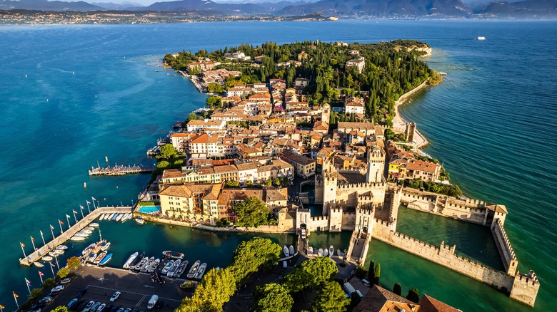 Aerial view of Sirmione, Italy