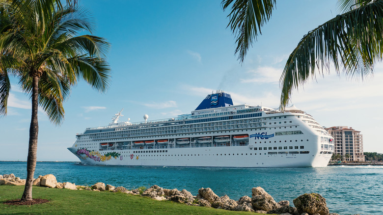 NCL cruise ship palm trees