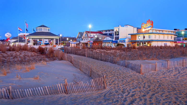 beach path and buildings