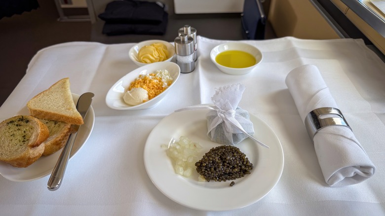 caviar on lufthansa first class