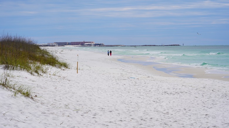 white sand and light blue water