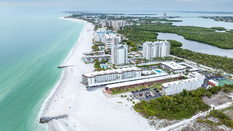 aerial views of beach hotels