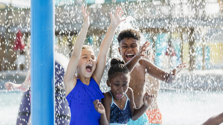 Children playing in water