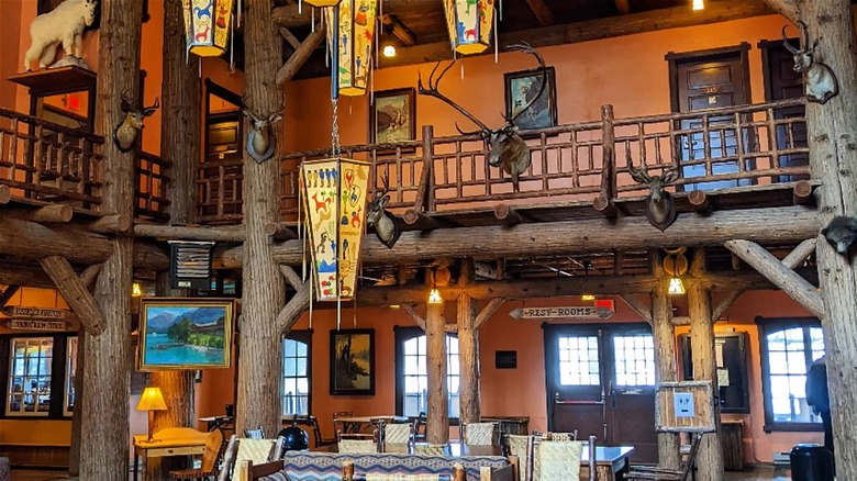 Lobby of Lake McDonald Lodge