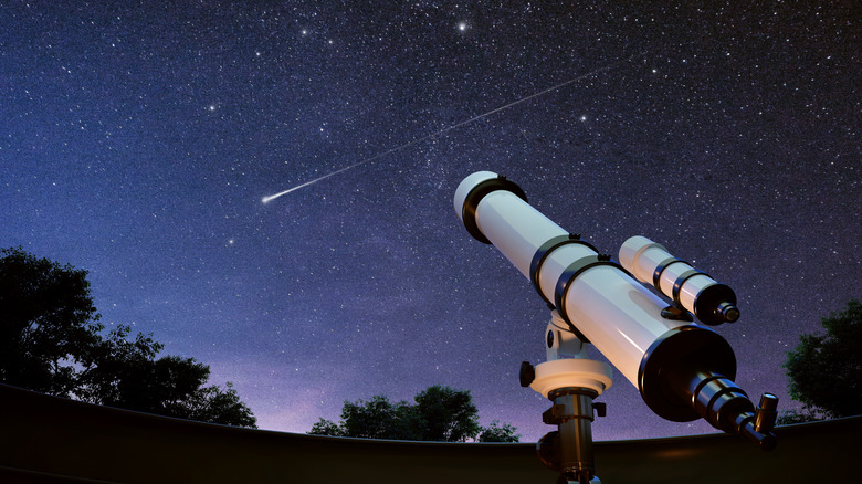 telescope and starry sky 