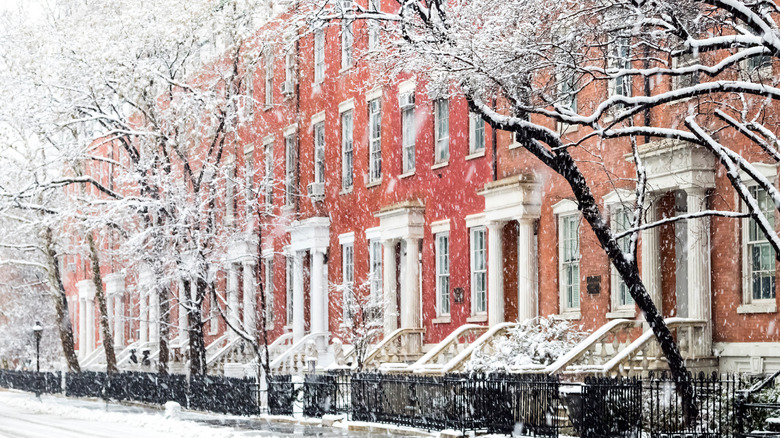 NYC's West Village in snow