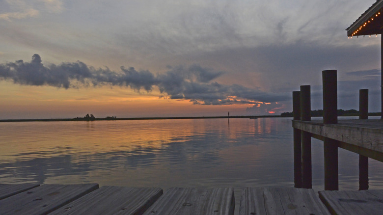 Dock in Apalachicola, Florida sunset