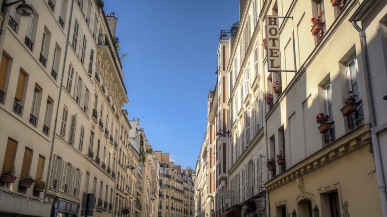 Rue Cler Market Street in Paris, France