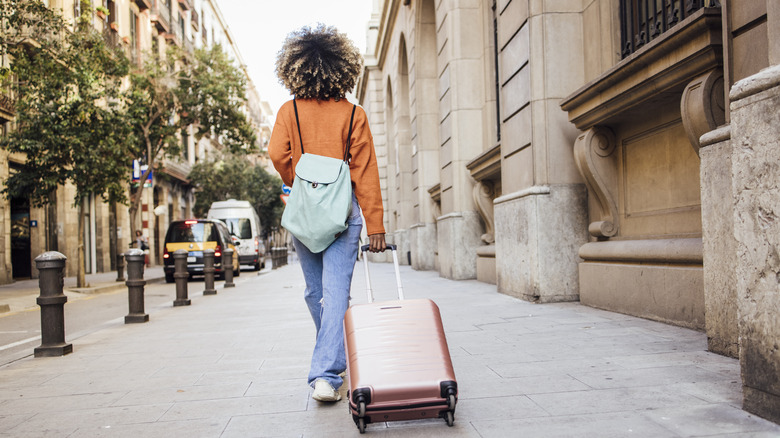 Woman traveling through Spain