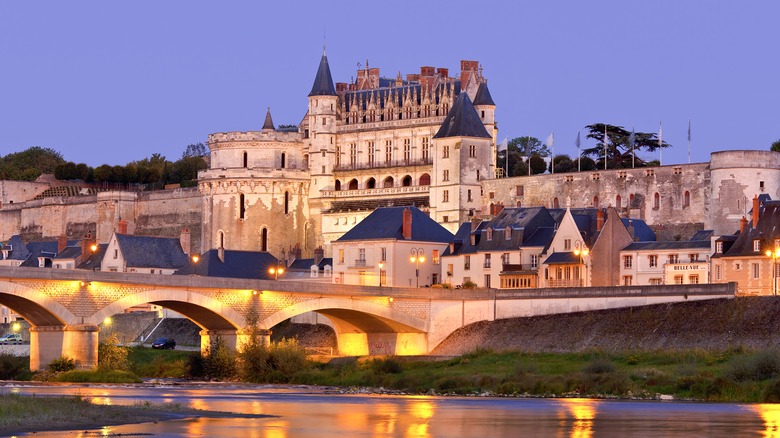 French bridge, castle, and town