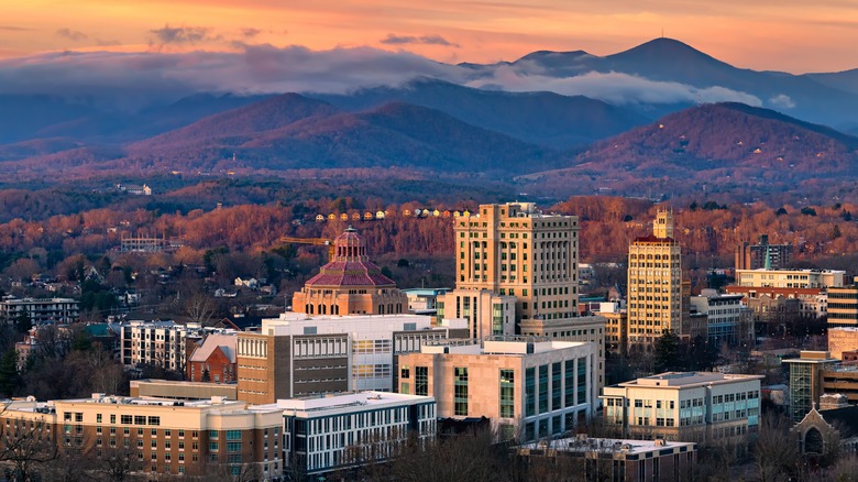 Asheville skyline in morning