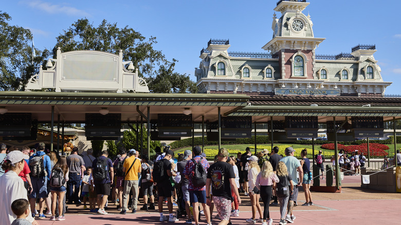 Crowd at Magic Kingdom entrance