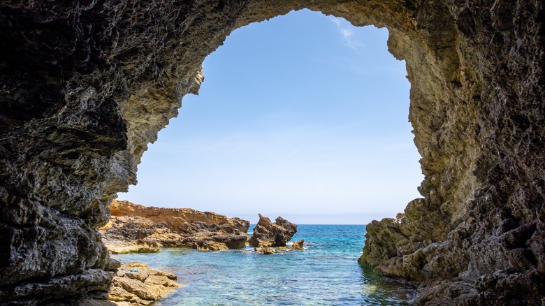 Inside a sea cave Mallorca