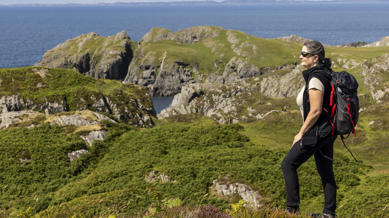 Woman hiking on the Isle of Colonsay