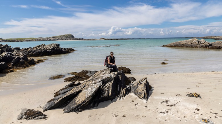 Woman on the beach, Isle of Colonsay