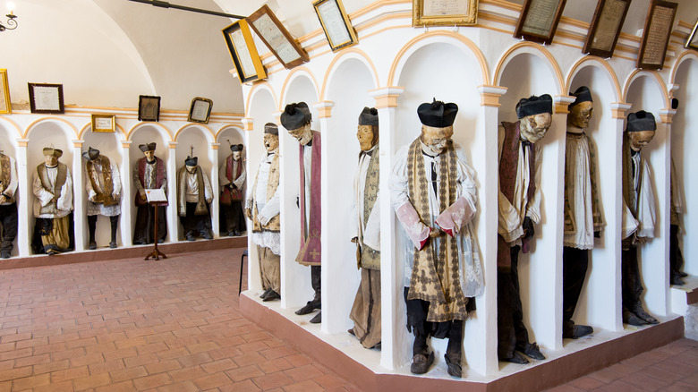 Mummies in Chiesa Madre crypt