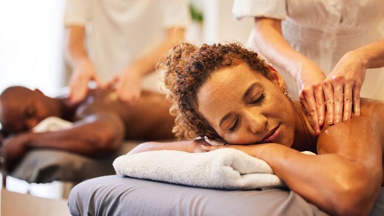 Couples getting massage