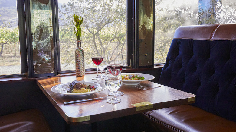 Napa Valley Wine Train dining car