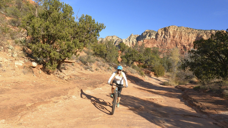 Woman biking an Arizona trail