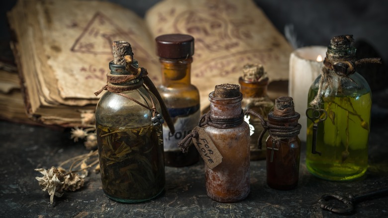 Collection of potions in bottles