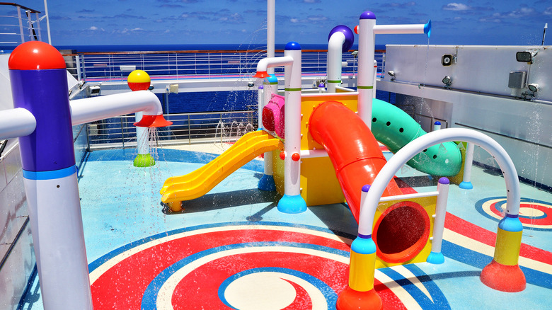A waterpark on a cruise ship