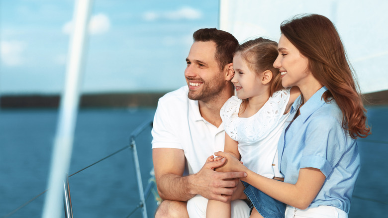 A family on a ship