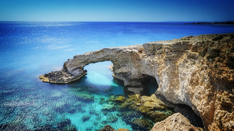 Natural rock arch, Kamara tou Koraka bridge in Cyprus