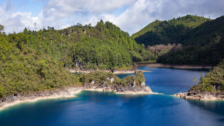 Aerial view of the Lagos de Montebello landscape 