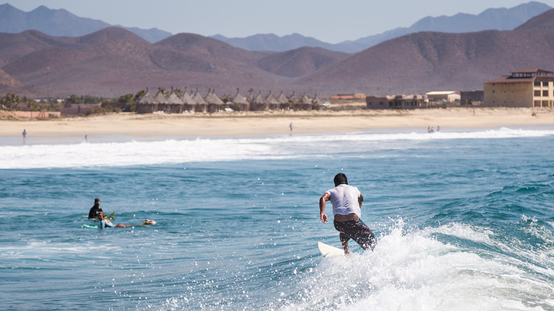 Surfing at Playa Los Cerritos, Baja California