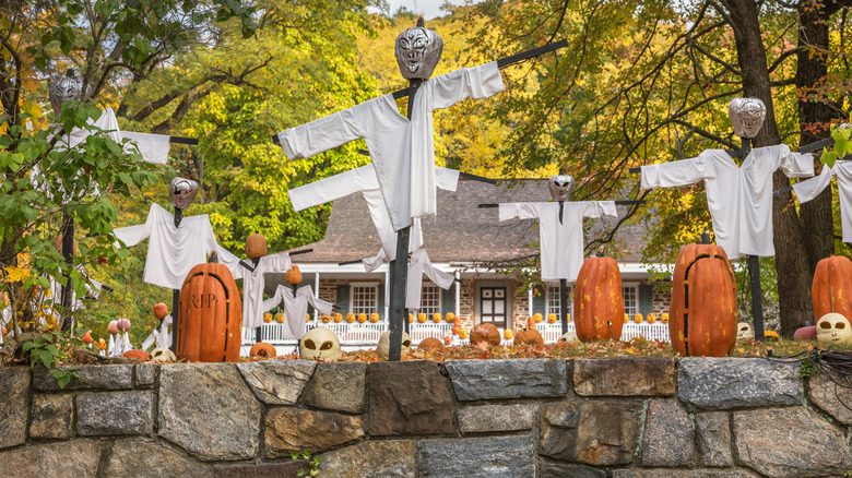 Halloween decorations on display