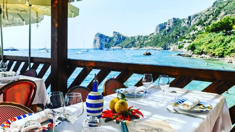 La Scoglio restaurant terrace, Italy