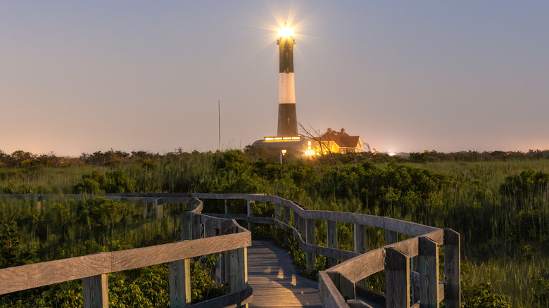 View of lighthouse at Robert Moses State Park