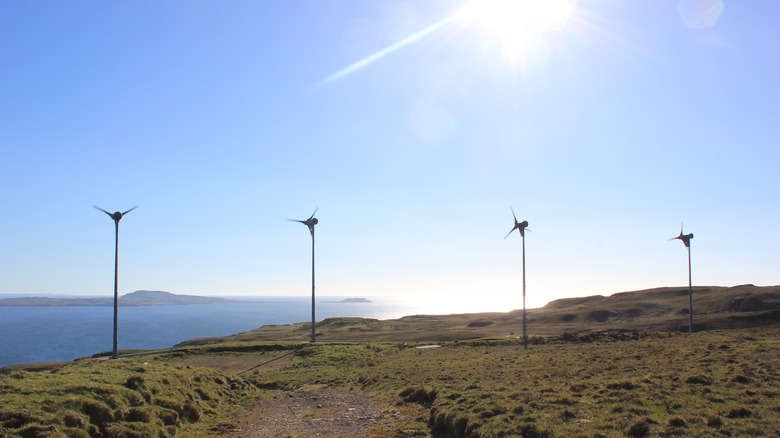 Wind turbines on Isle of Eigg