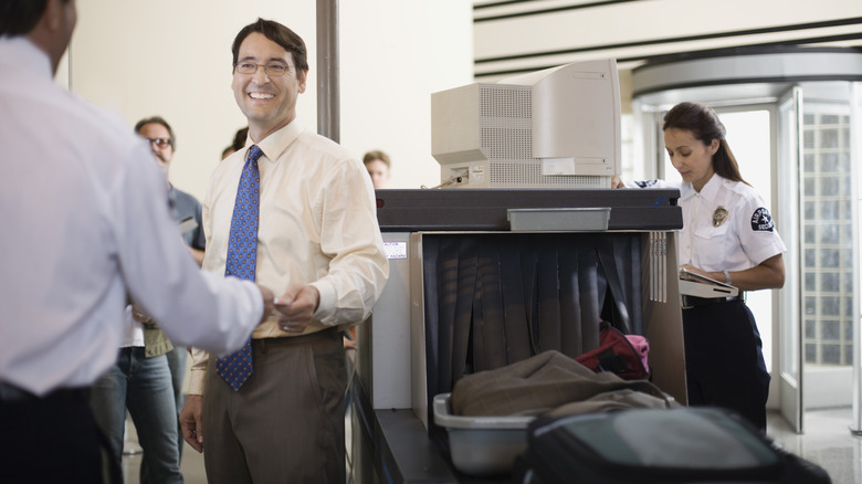 friendly man in airport security