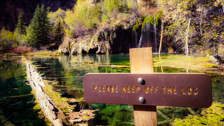 "Please keep off the long" sign