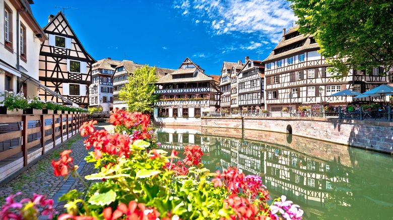 Buildings along a canal in Strasbourg