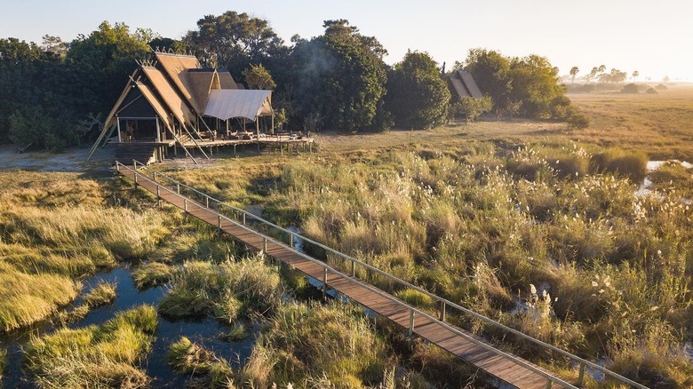 Pathway leading to a lodge