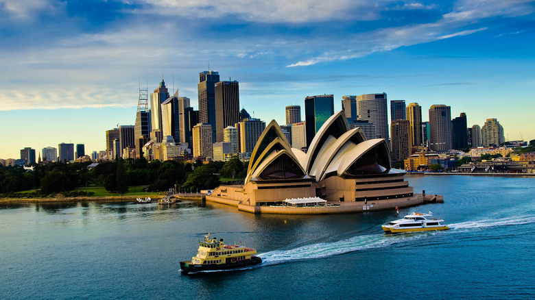 The Sydney skyline and Opera House