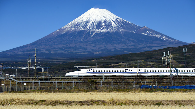 Mount Fuji bullet train view