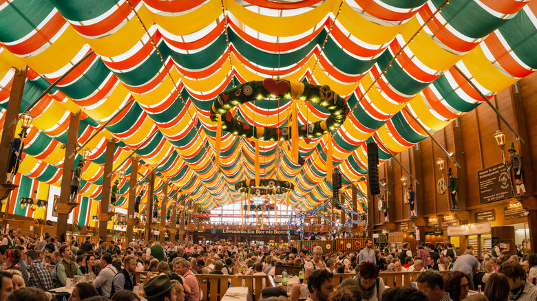 enormous festive beer tent