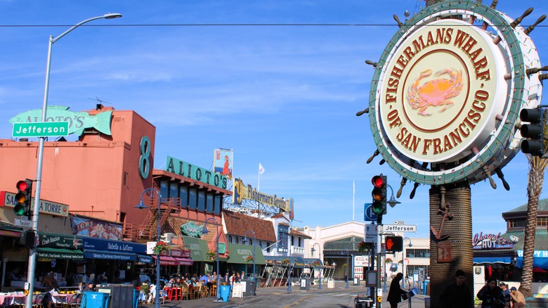 Fisherman's Wharf sign and buildings